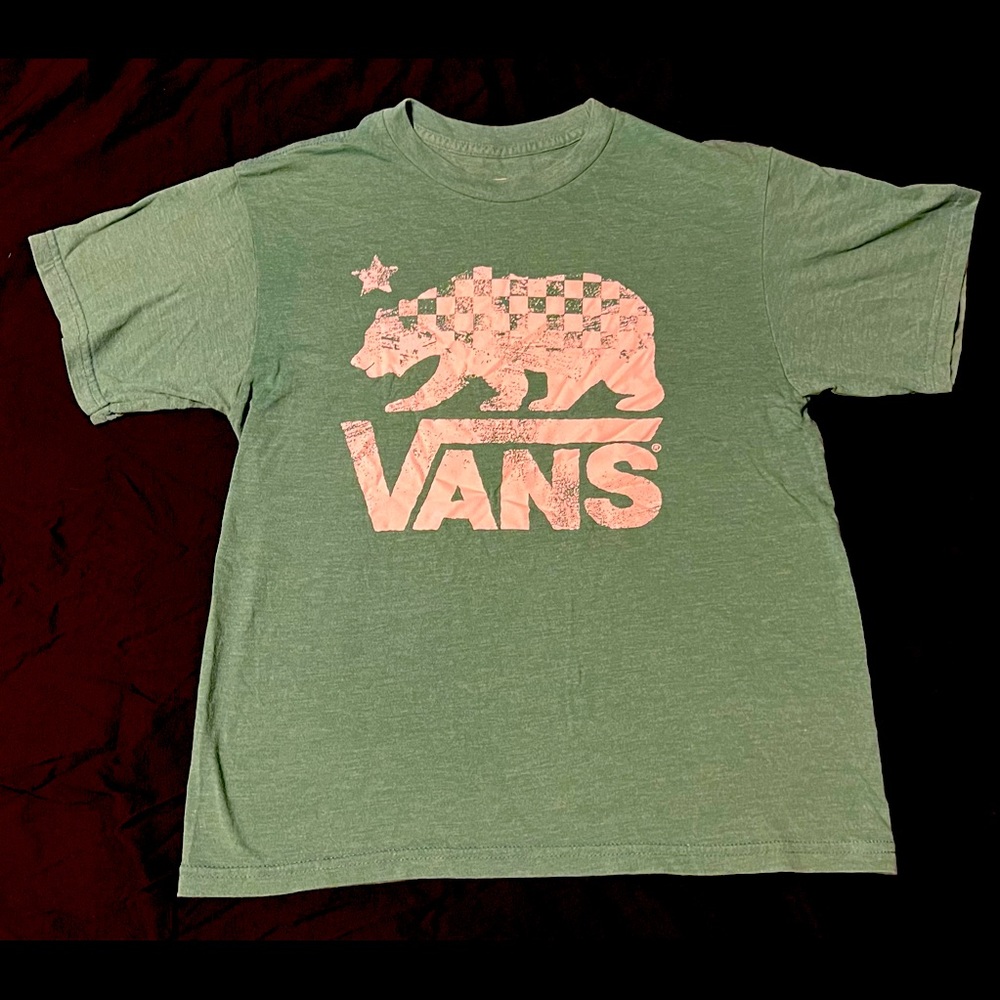 Kids size medium green vans bear shirt